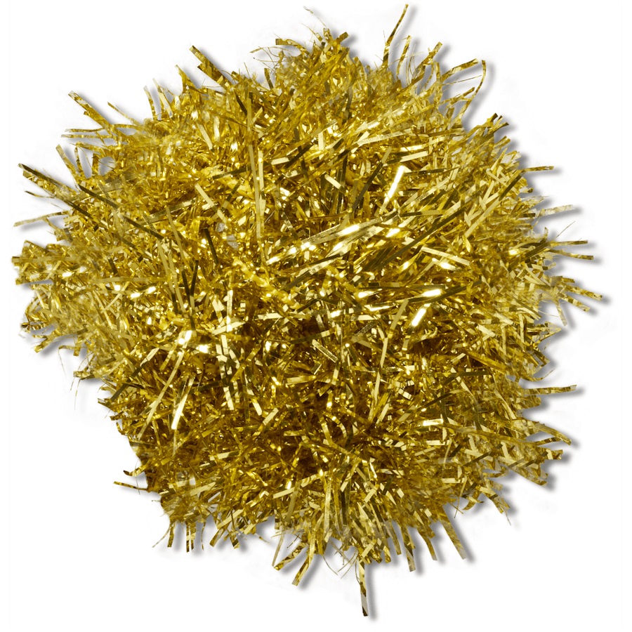 Gold Tinsel Pom